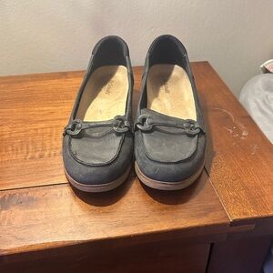 Dr. Scholl's Black Flats with Buckle Detail